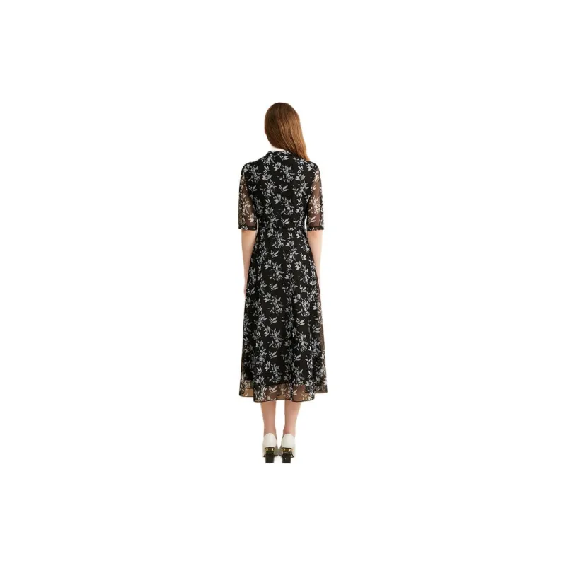 Yiner Short Sleeved Dresses Women's Black-0