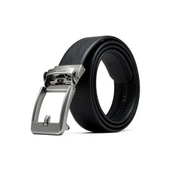 Anthony Miles Cow Leather Top Grain Cow Leather Leather Belts Men's Black Width  3.5cm