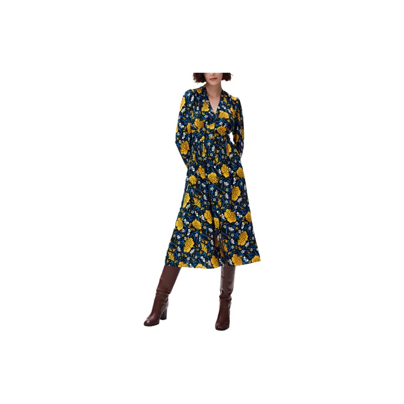 DVF Diane Von Furstenberg Floral Print V neck Midi Dress-2