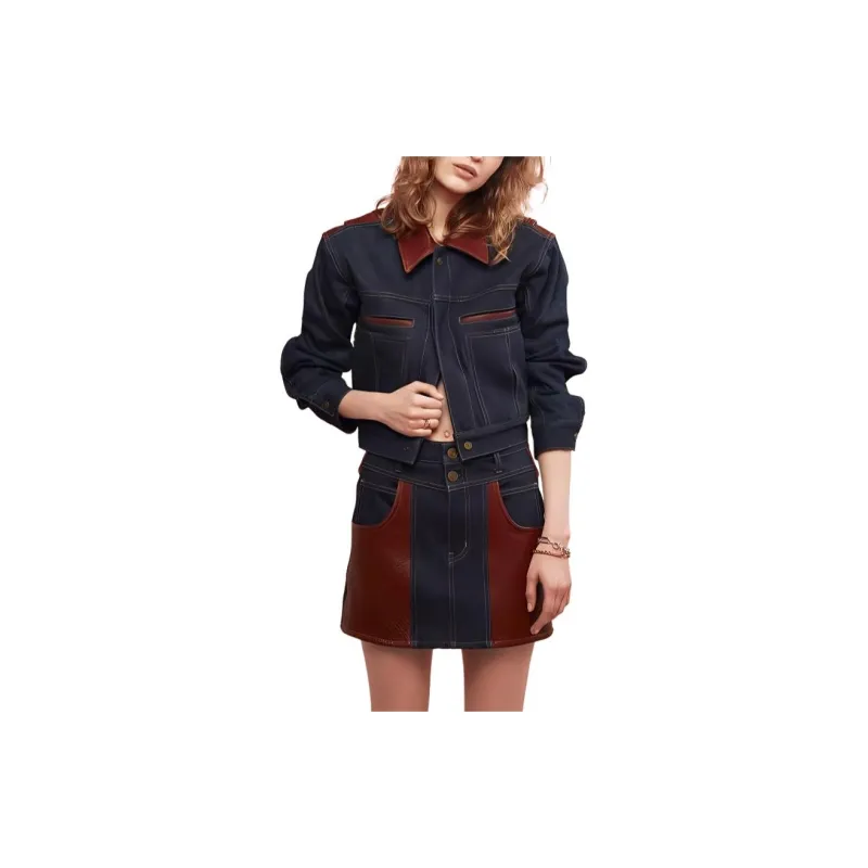 FRAME Panelled Denim Skirt-3