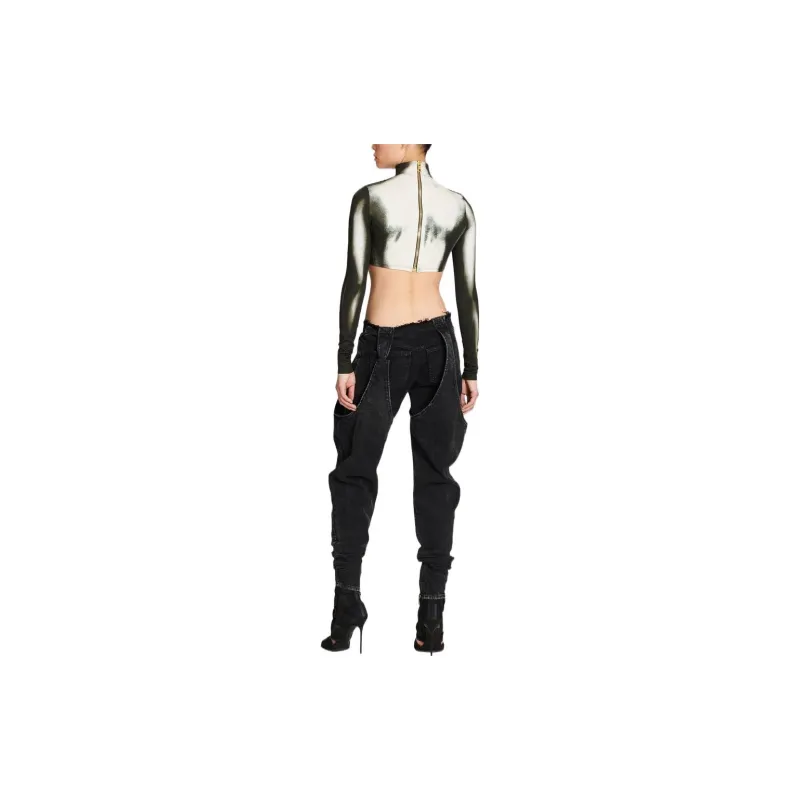 BALMAIN Spray Paint Effect Cropped Top-3