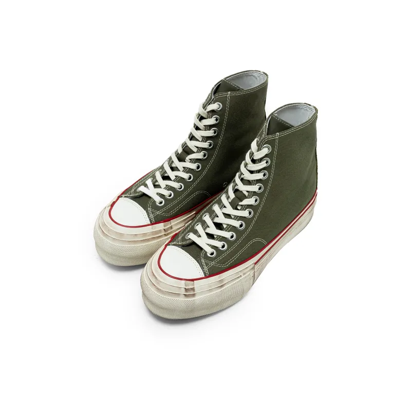 TC Wear-Resistant Height Increasing High-Top Canvas Shoes Unisex Army Green-5