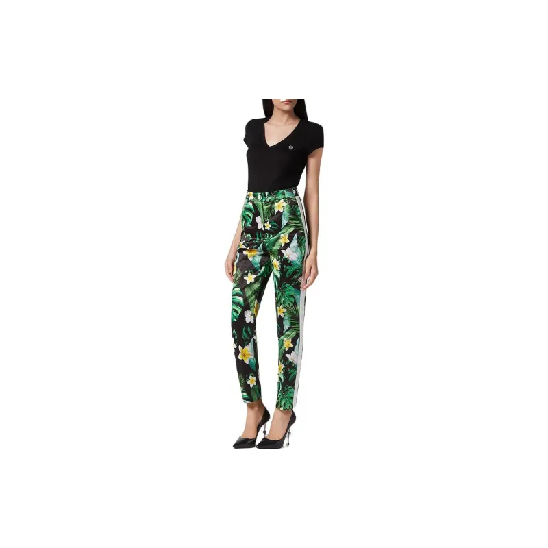 PHILIPP PLEIN Hawaii print High waisted Trousers-2