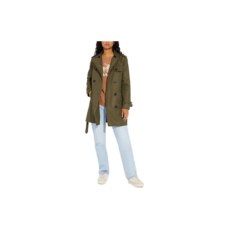 COACH SS24 Trench Coat Women's Dark Fern Green-1