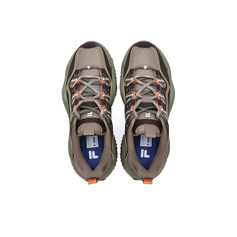 FILA FUSION QD 96 DX Anti Slip Wear Resistant Low Top Casual Shoes Men's Brown Green-2