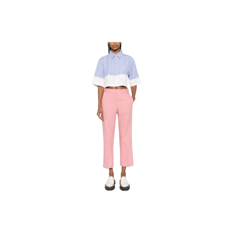 MSGM High Waisted Straight Leg Pants-1