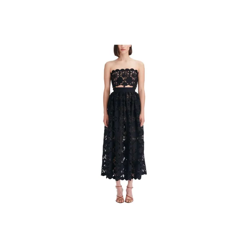 Oscar De La Renta Gardenia Guipure Midi Skirt-1