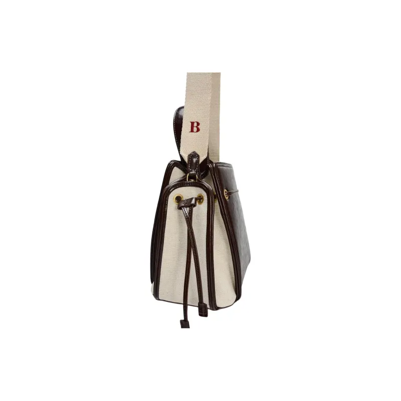 ZARA Cotton Bucket Bags Handbags Mini Women's Dark Brown-6