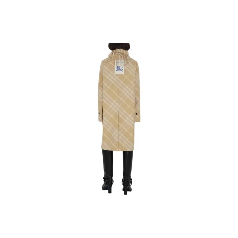 Burberry Reversible Check Printed Buttoned Car Coat-4