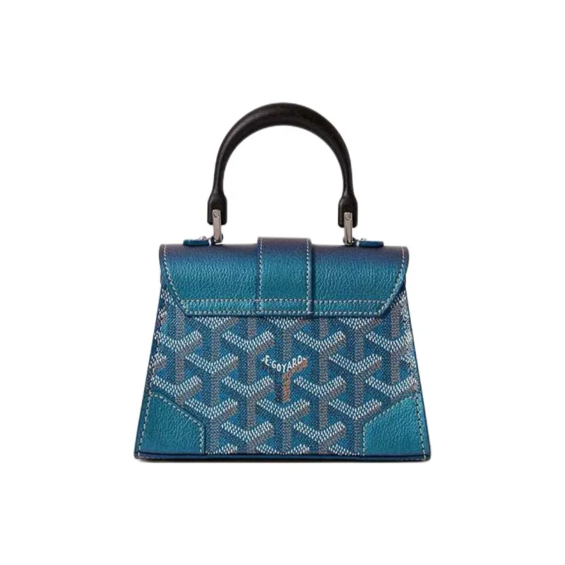 GOYARD Saigon Canvas With Calfskin Shoulder Bag Crossbody Bag Handbag Mini Women's Pearl Blue-2
