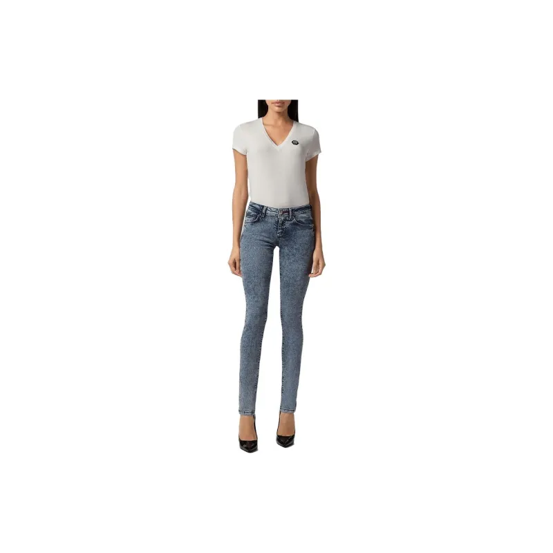 PHILIPP PLEIN High waisted Crystal Jeggings-3