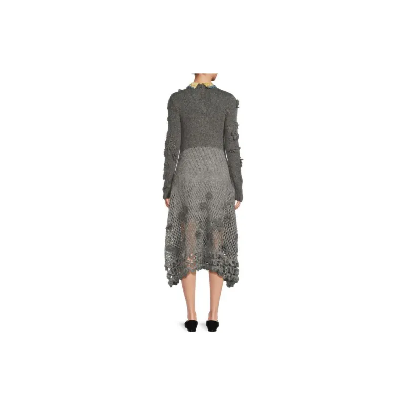 Valentino Long Sleeved Dress Women's Gray-1