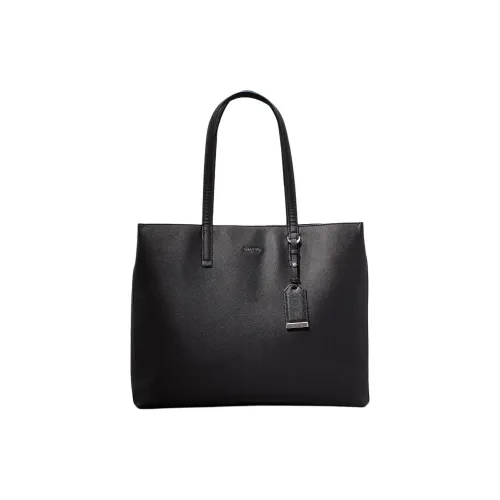CALVIN KLEIN Polyurethane Tote Bag, Shopping Bag, Handbag Women's Black