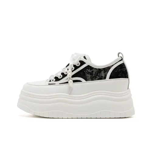 AOKANG Skateboard Shoes Women's Low-Top Black/White