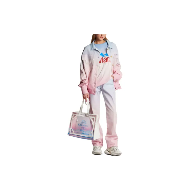 BALMAIN X Evian Gradient T Shirt 'Blue/Pale Pink/Pink/Multicolor'-4