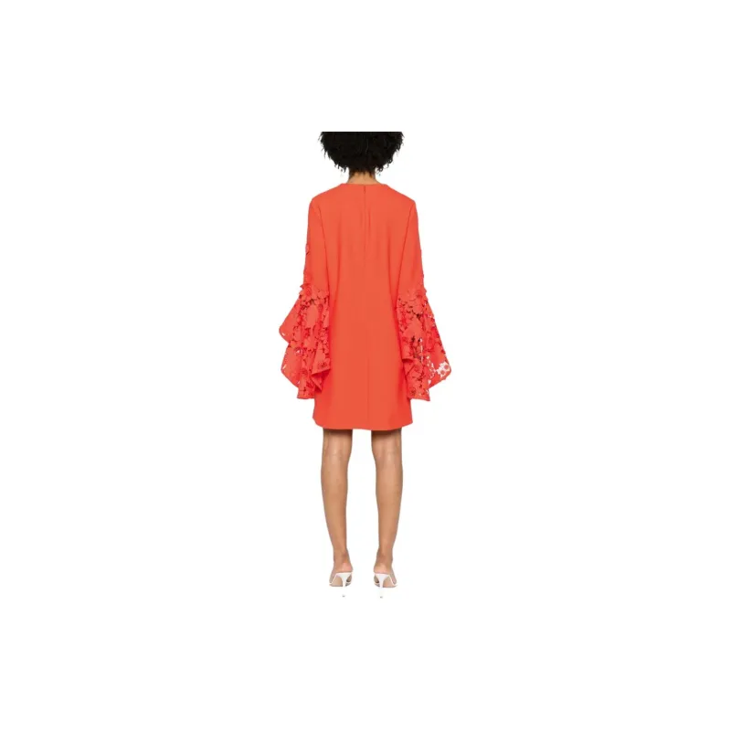 OSCAR DE LA RENTA SS24 Long-Sleeved Dresses Women's Lava Orange-1