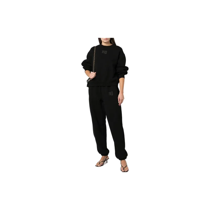 Alexander Wang Logo Print Crewneck Black-2