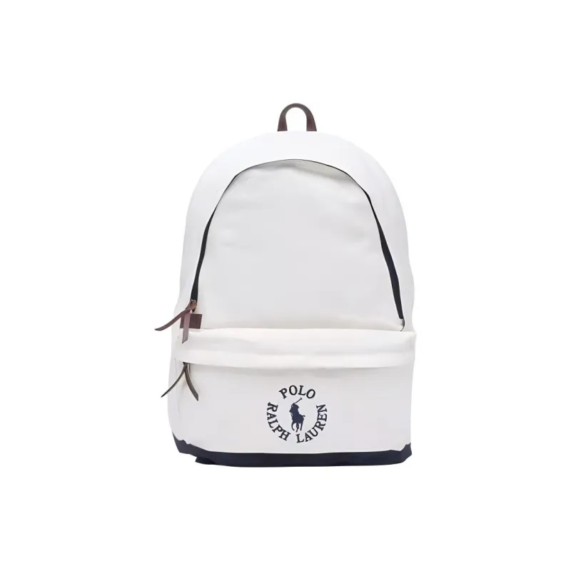 Polo Ralph Lauren Cotton Backpack Unisex White & Blue-0