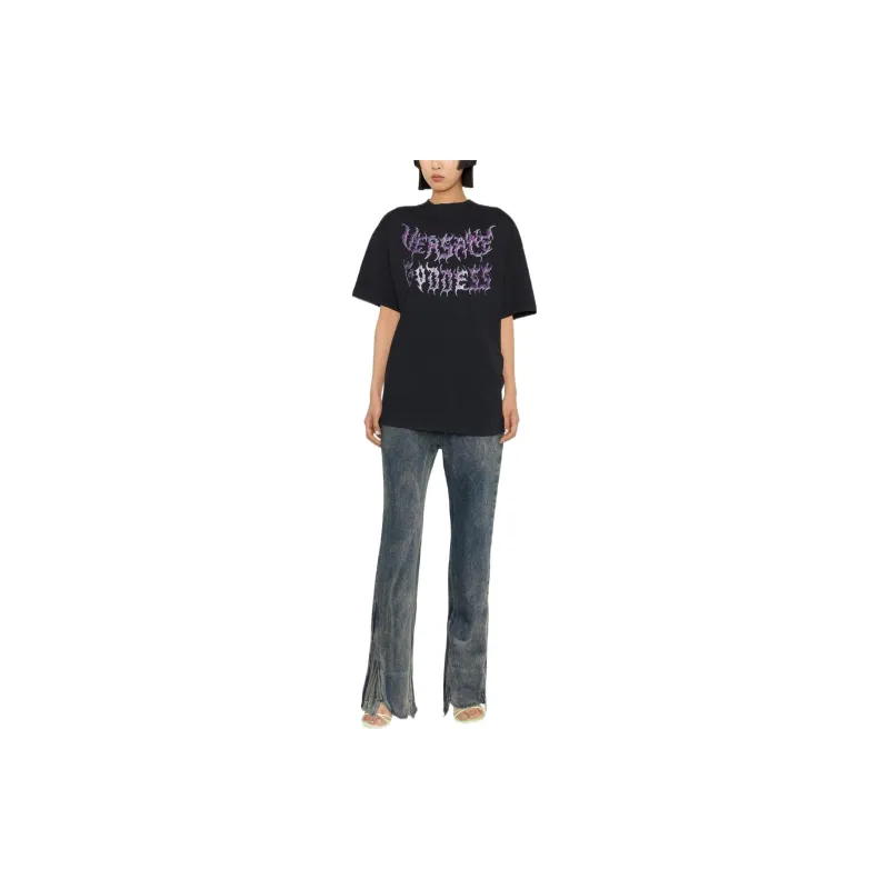 VERSACE Goddess Logo T Shirt 'Black'-1
