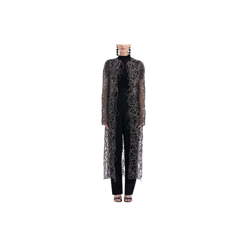 Oscar De La Renta Crystal Embroidered Cord Coat-1