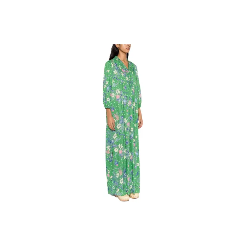 DVF Diane Von Furstenberg SS24 Long-Sleeved Dresses Women's Green-3