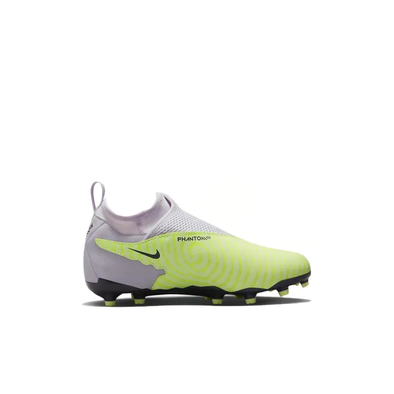 Nike Phantom DF AG Artificial Lawn Slip Resistant Low Top Kids' Soccer Shoes Gray Green Kids'-1