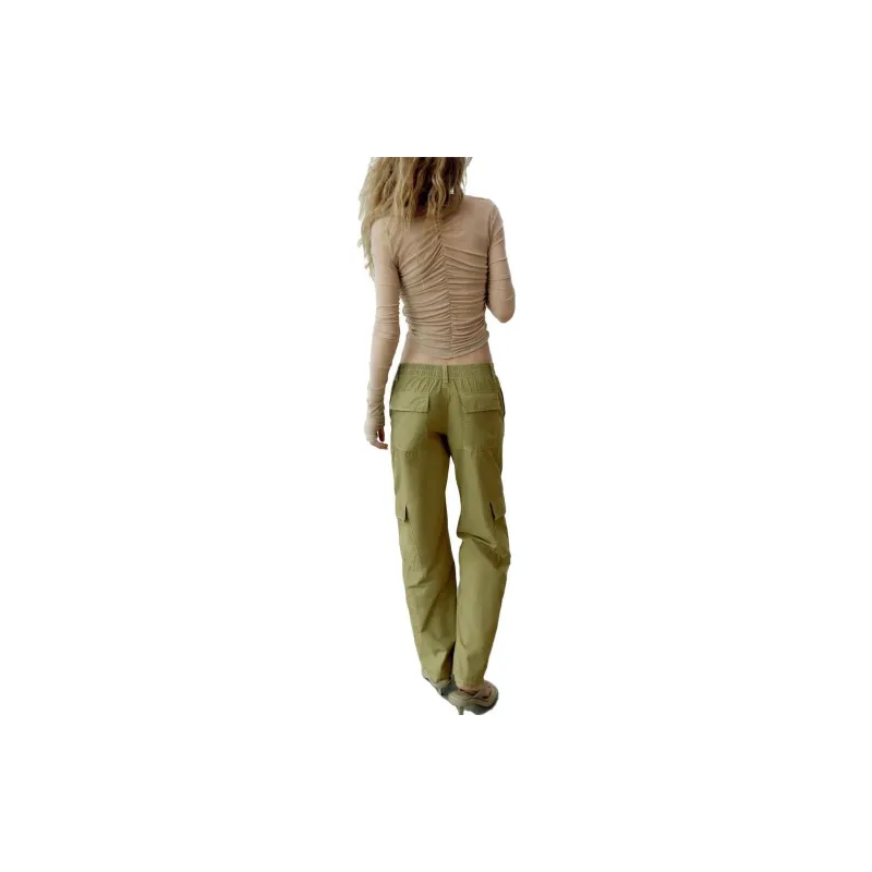 ZARA Cargo Pants Women's Olive Green-3