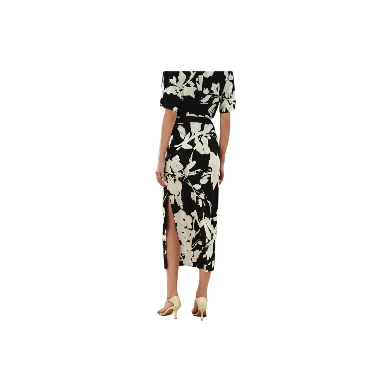 INSUN Casual Long Skirt Women's Black-3