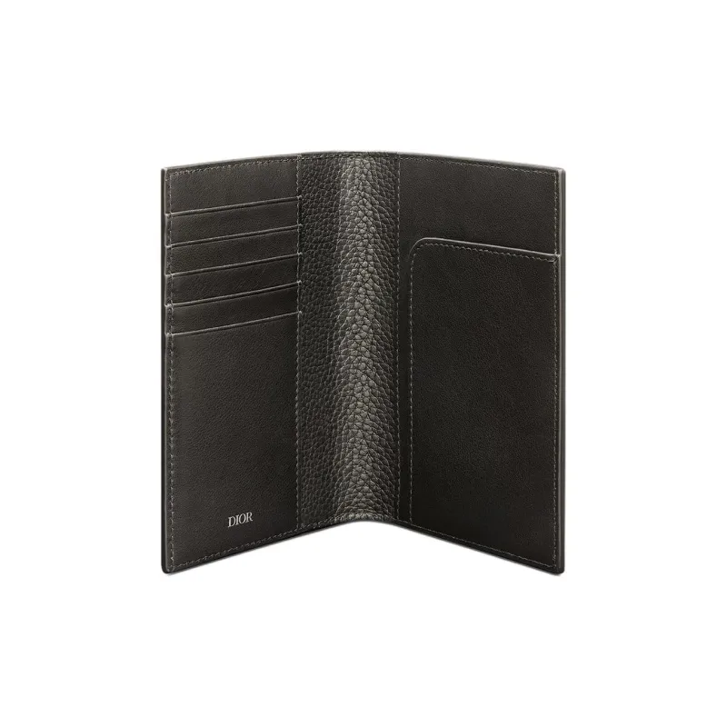 DIOR Cow Leather Passport Holder Regular Men's Black-3
