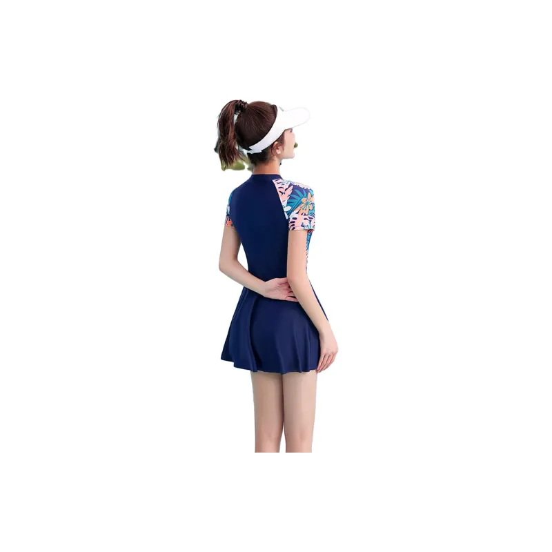 Youyou One Piece Swimsuits Women's Navy Blue-4