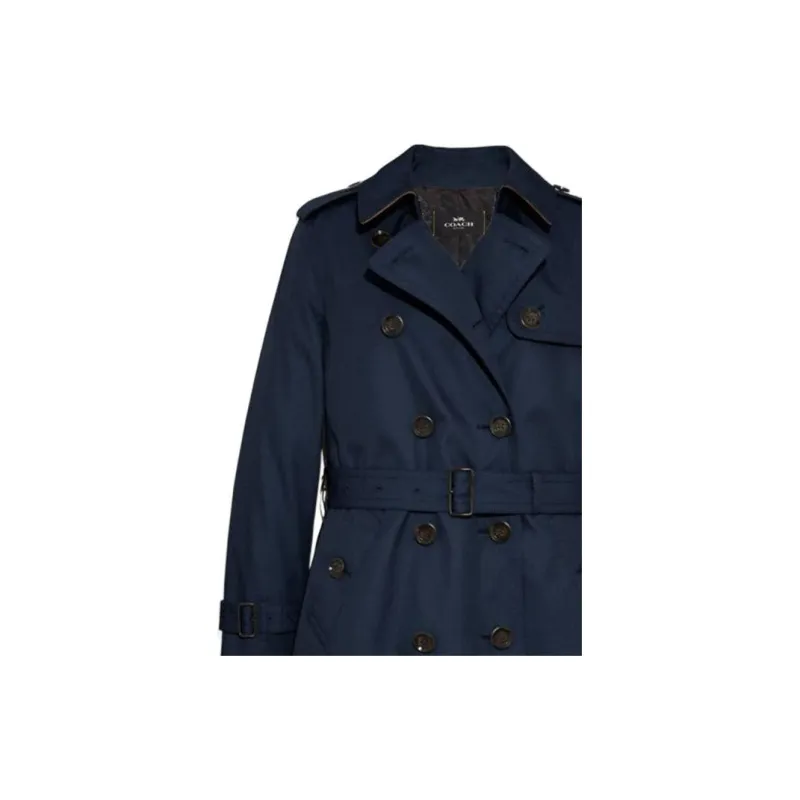 COACH Trench Coats Women's Blue-1