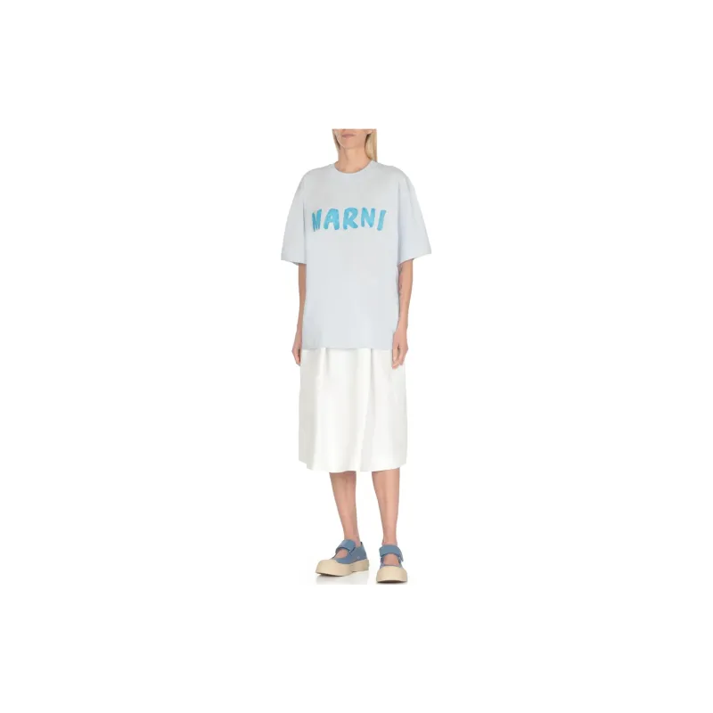 MARNI Logo T Shirt 'Light Blue'-1