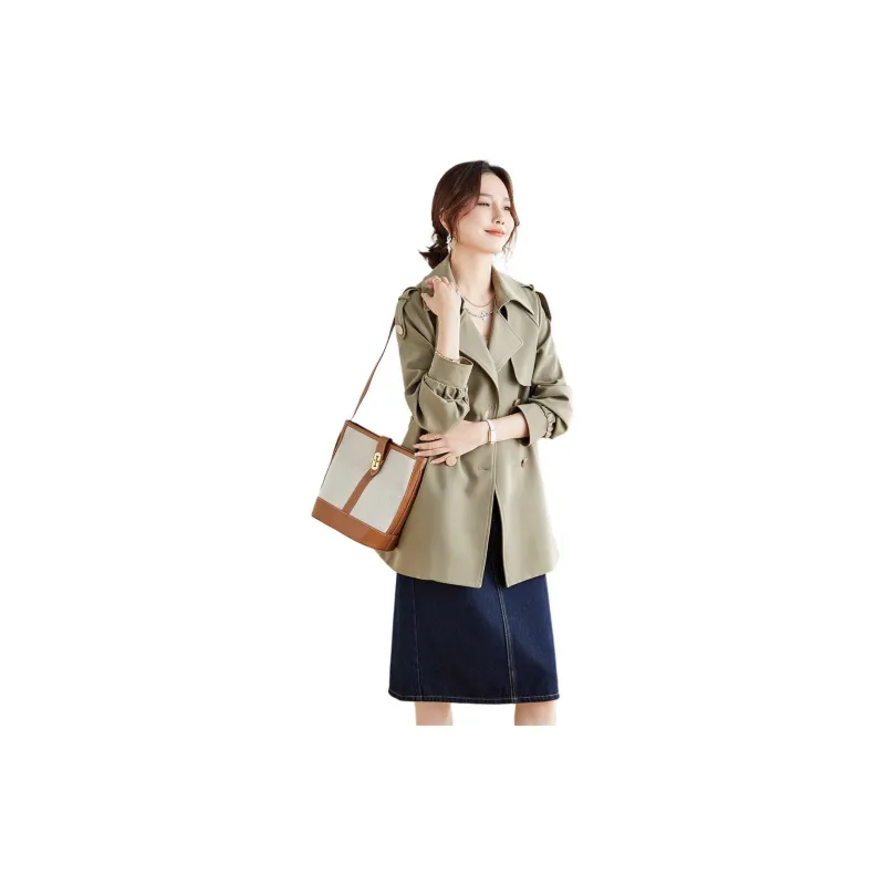 TERRE BLEUE Trench Coat Women's Khaki-1