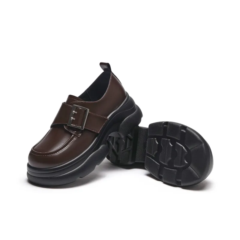 Hotwind Loafers 6cm Women's Brown-2