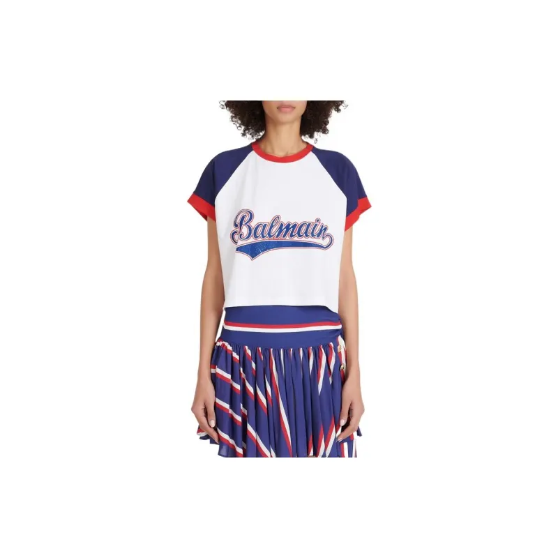 BALMAIN Crop Tops Women's White-4