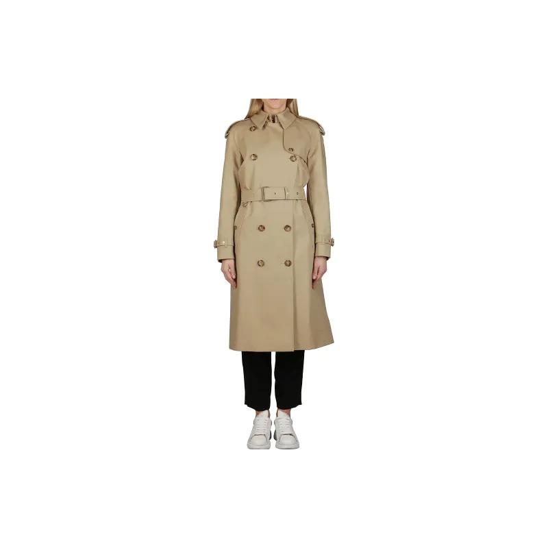 Burberry Long-Sleeved Dresses Women's Beige-2