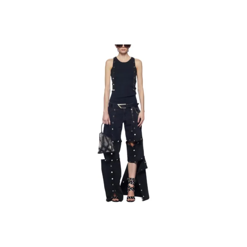 The Attico Logo Patch Ribbed Tank Top-1