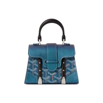 GOYARD Saigon Canvas With Calfskin Shoulder Bag Crossbody Bag Handbag Mini Women's Pearl Blue