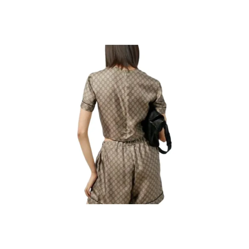GUCCI Regular T Shirt Women's Brown-3