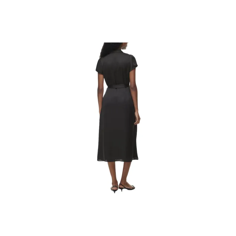 ARITZIA Wilfred Shirt Satin Dress Short-Sleeved Dresses Women's BLACK/Black-4