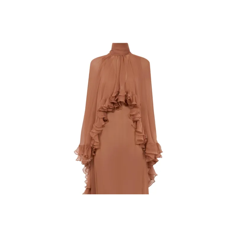 Chloé Mock-Neck Ruffled Maxi Dress-3