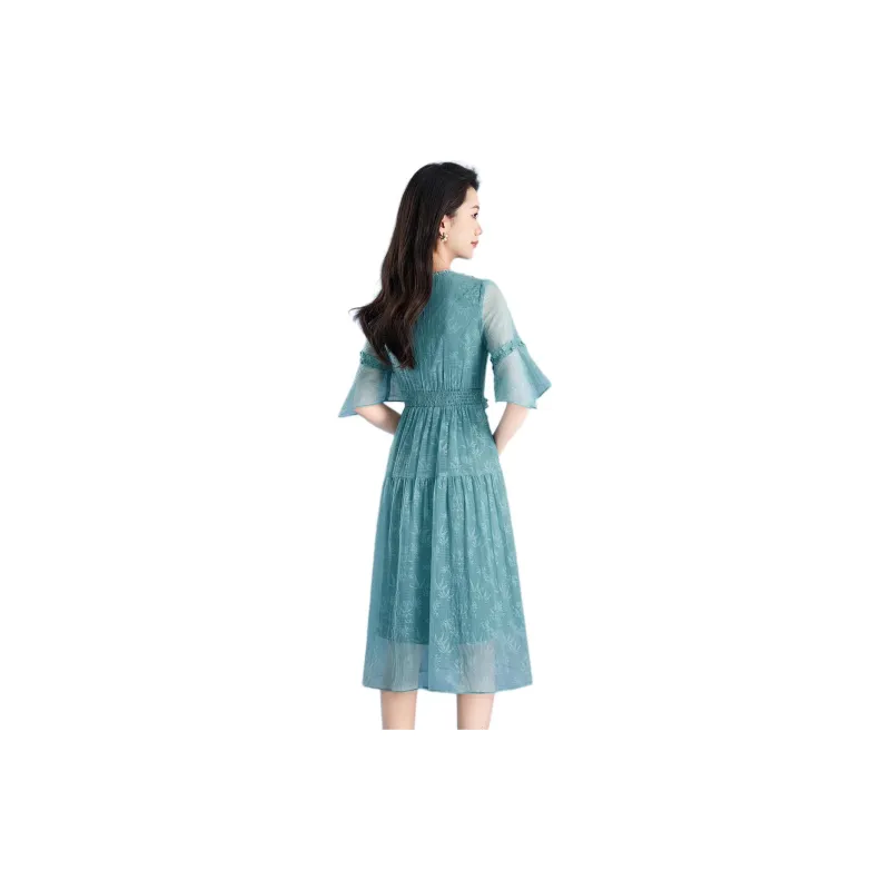 Mylan Short Sleeved Dresses Women's Blue-5