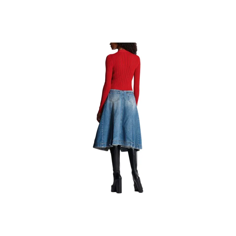 BALMAIN Cropped Knitted Cardigan-4