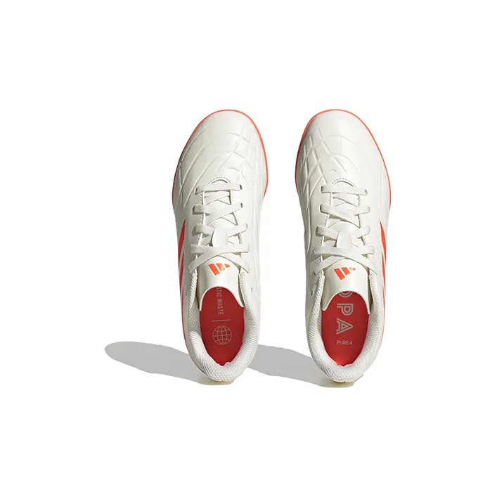 Adidas Copa Pure.4 Anti Slip Wear Resistant Low Top Kids' Soccer Shoes White Orange Kids'-4