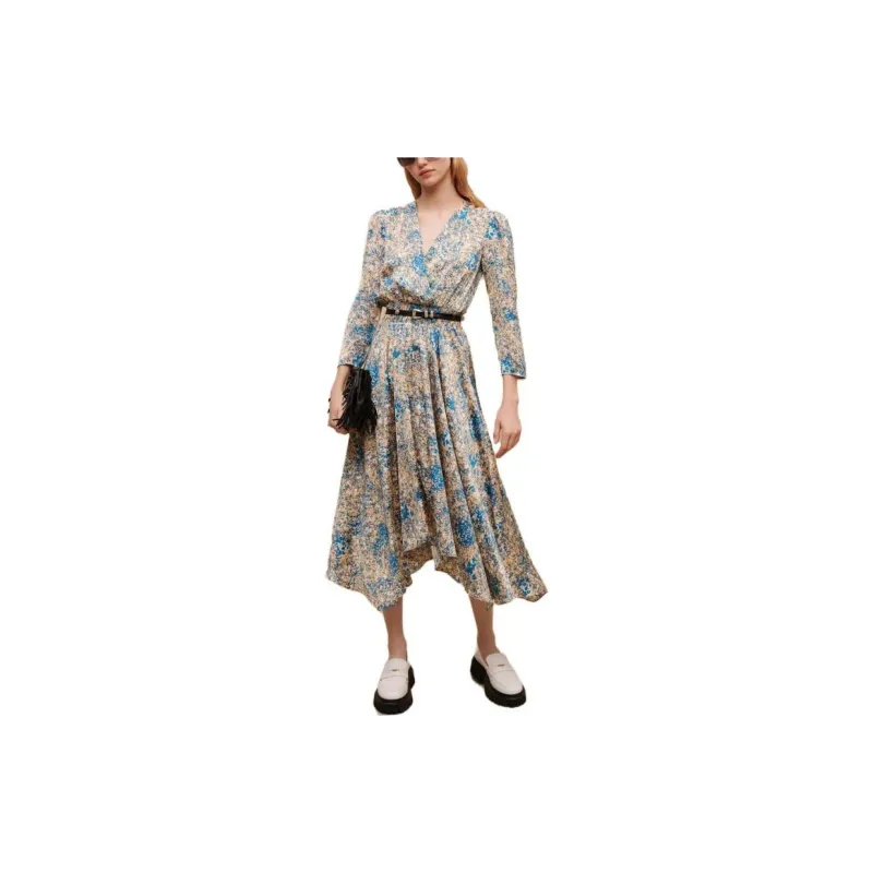 Maje Long-Sleeved Dresses Women's Blue-1
