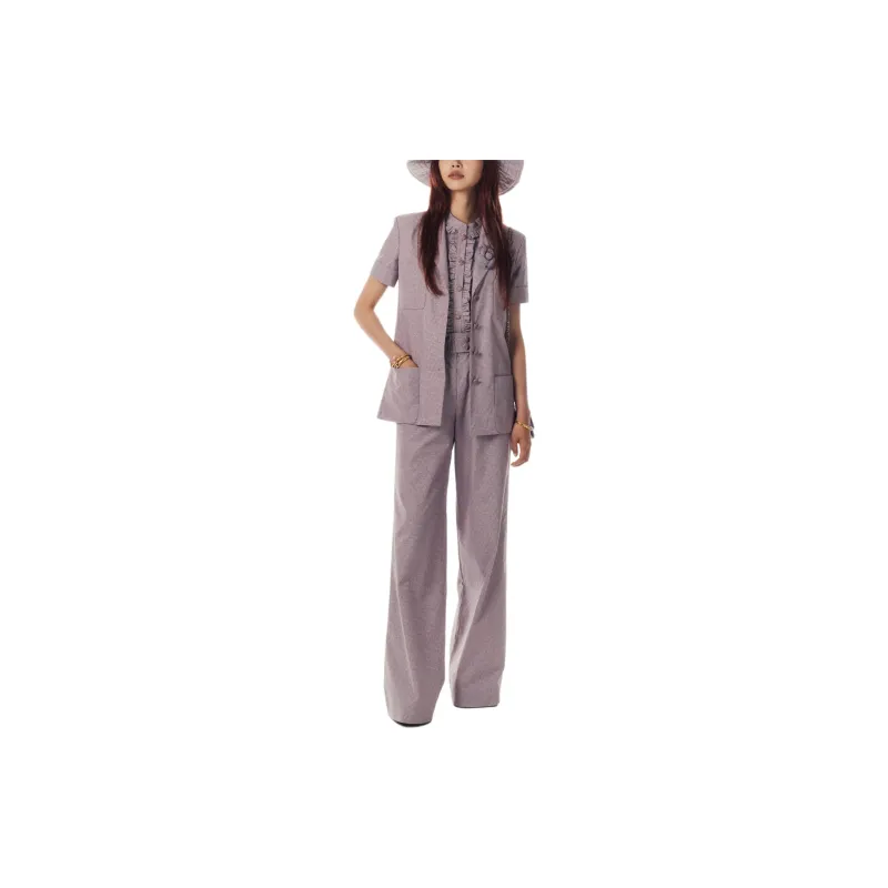 CHANEL 24 New Spring And Summer Arrivals Casual Pants Women's Light Pink-1