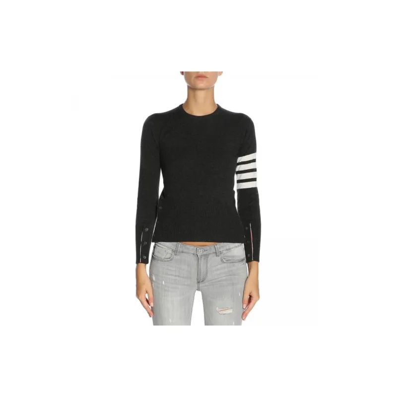 THOM BROWNE 4 Bar Crewneck Jumper-3