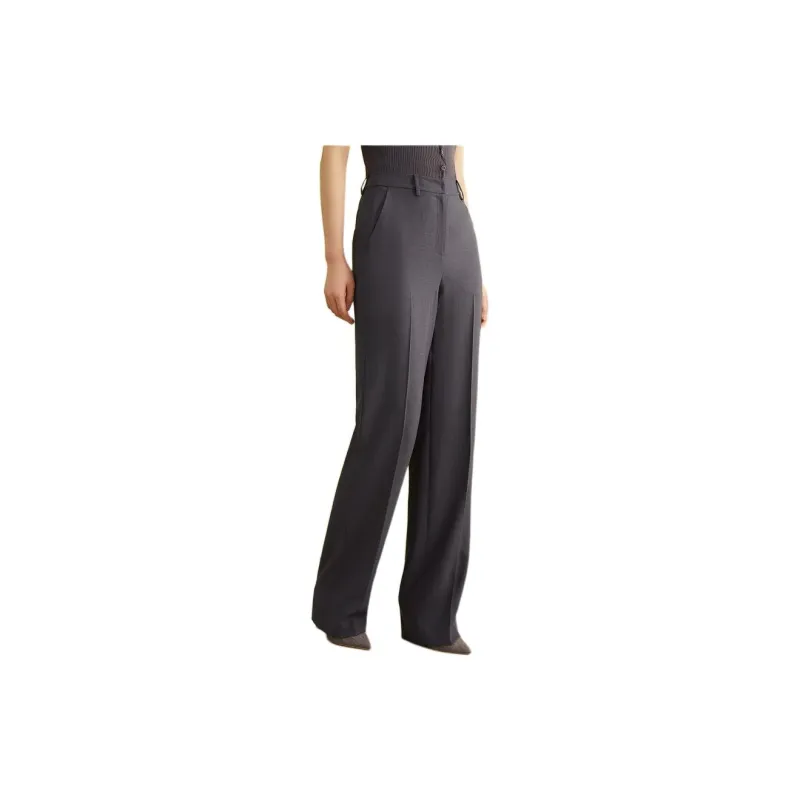 Yiner Casual Pants Women's Matte Gunmetal-3