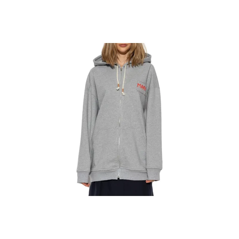 MARNI Logo Printed Zipped Hoodie-2