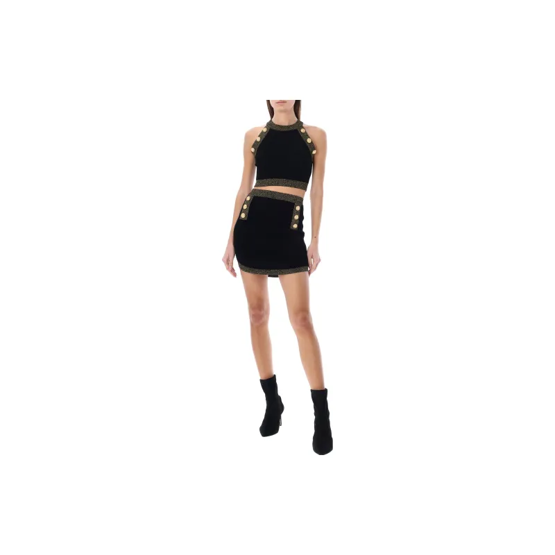 BALMAIN Contrast trimmed Knitted Top-2